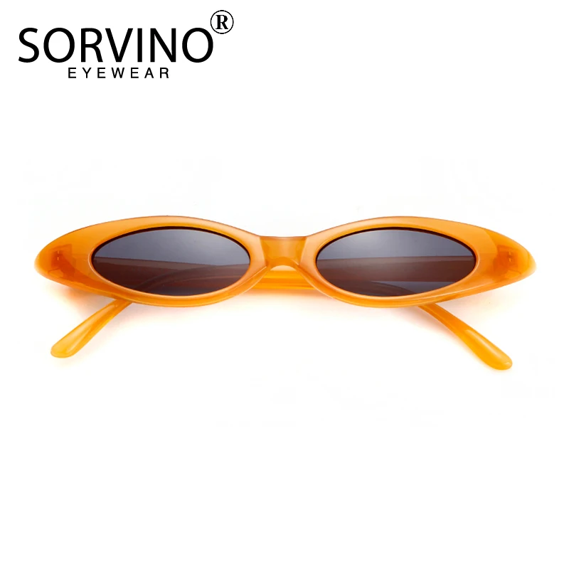 SORVINO 90s Vintage Lady Small Cat Eye Sunglasses 2025 Women Brand Designer Tiny Cateye Sun Glasses Pink Red Yellow Shades SN137
