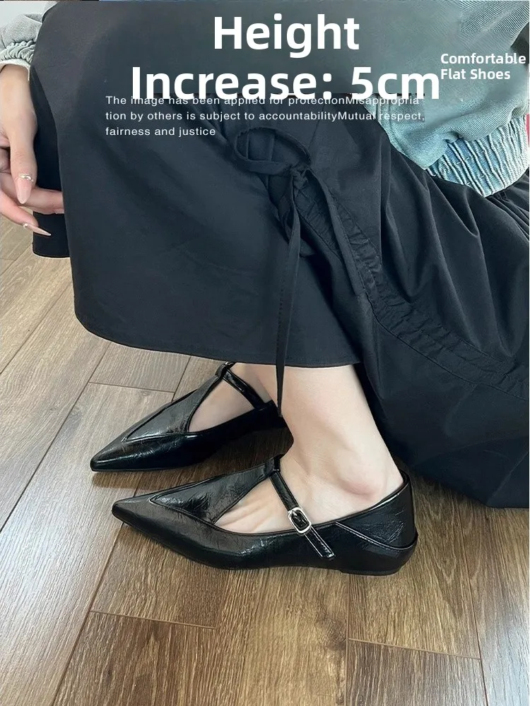 

Удобная рабочая обувь из кожи ягненка Mary Jane Flat oes, женская обувь в римском стиле без шнуровки с круглым носком и резиновой подошвой