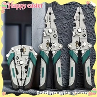 Multifunctional Wire Stripping Pliers Foldable Design Suitable for Electrical Water Pipe Crimping Cutting Twisting Metal Tools