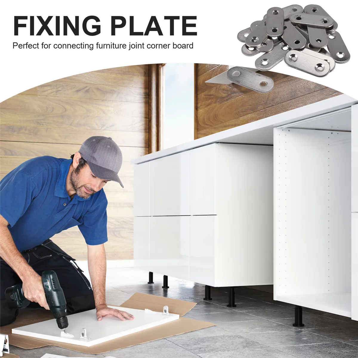 لوحات تثبيت إصلاح مستقيمة من الفولاذ المقاوم للصدأ عملية 40 مم 20 قطعة