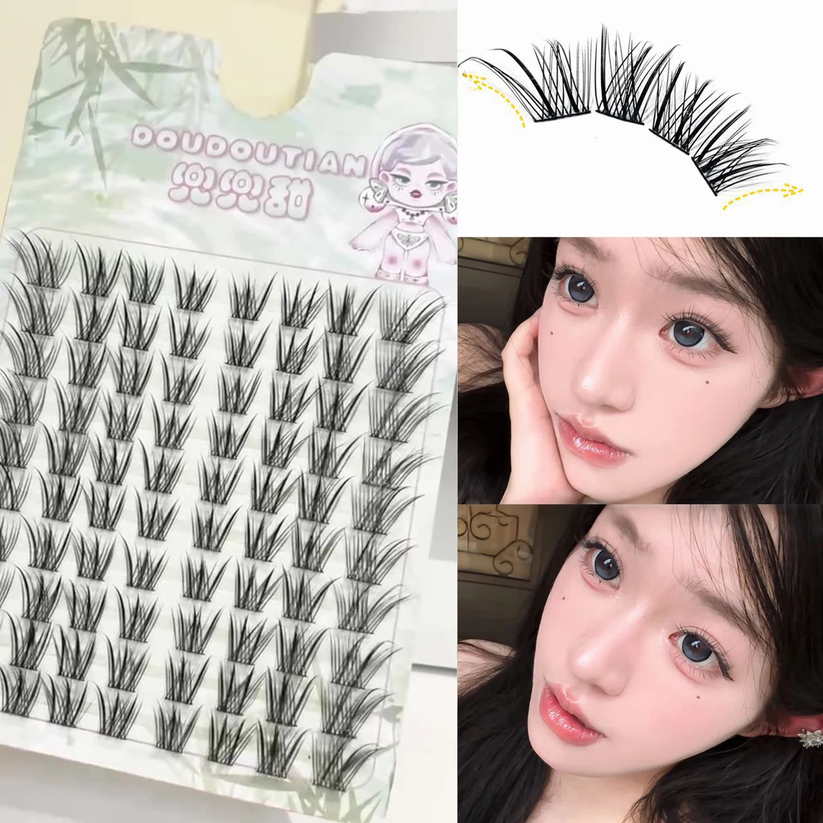 New Chinese Style Foxes Fluffy Lashes Upper Eyelashes Natural Enlarge Eyes 7-12mm Manga Eyelash Extension For Daily Eye Makeup