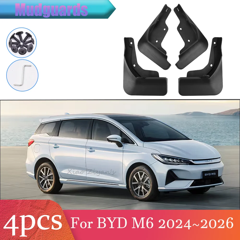 

For BYD M6 eMax 7 2024~2026 2025 Car Front Rear wheels Mudguard Flaps Mud Skin Cover Guards Fenders Splash Parts Accessories