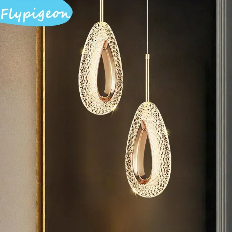

Nordic Luxury Crystal Chandelier LED Pendant Lamp for Bar Restaurant Living Room Dining Table Hanging Lighting Home Decor Lights