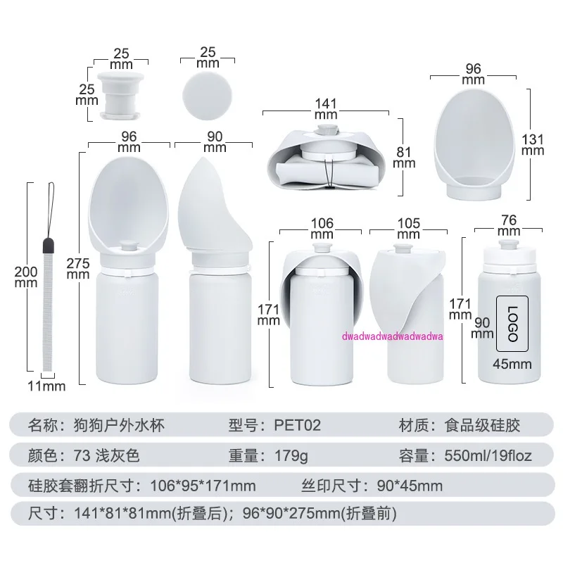 

Товары для домашних животных Собака сопровождающая чашка для воды Портативный дорожный складной чайник Диспенсер для воды для прогулок собак