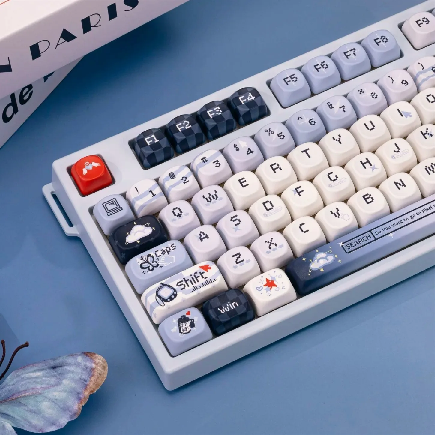 137 Keys PBT Keycaps MOA Profile Pixel Personalized Keycap Set for 60% 70% 80% 100% MX Mechanical Keyboard