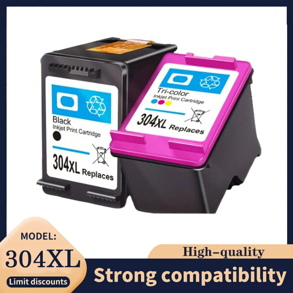 Vilaxh 304XL Ink Cartridge Compatible For HP 304 304 XL Envy 5010 5020 5030 5032 5034 Deskjet 2632 2630 2620 3720 3721 Printer