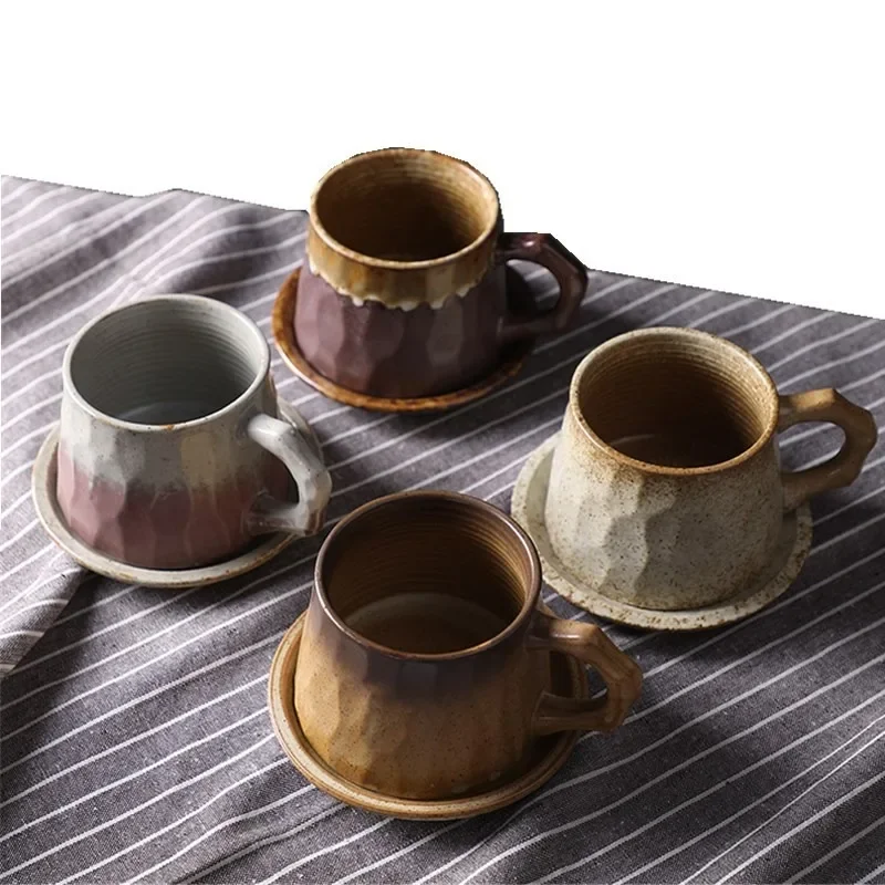 

Japanese-Style Retro Ceramic Coffee Set, Creative Gift Cup, Afternoon Tea Mug, Stoneware