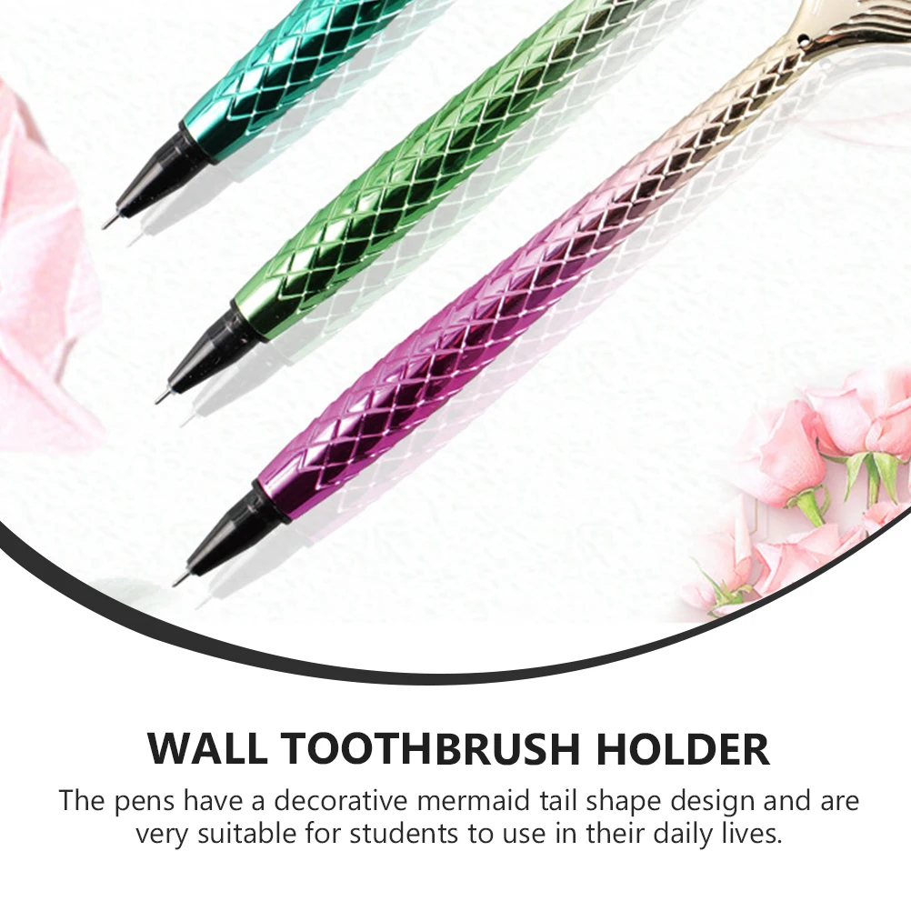 

6pcs Gel Pens Smooth Writing Liquid Pigment Portable Decorative Mermaid Tail Design Multi-Function Handwriting Pen For Students