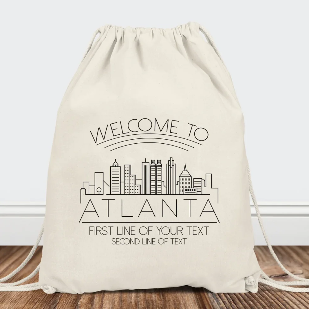 25 Atlanta Favor Bags-Savannah Bachelorette Party Favor Bags-Georgia Wedding Favor Bags-Welcome to Atlanta Bags-Hotel Room Bags