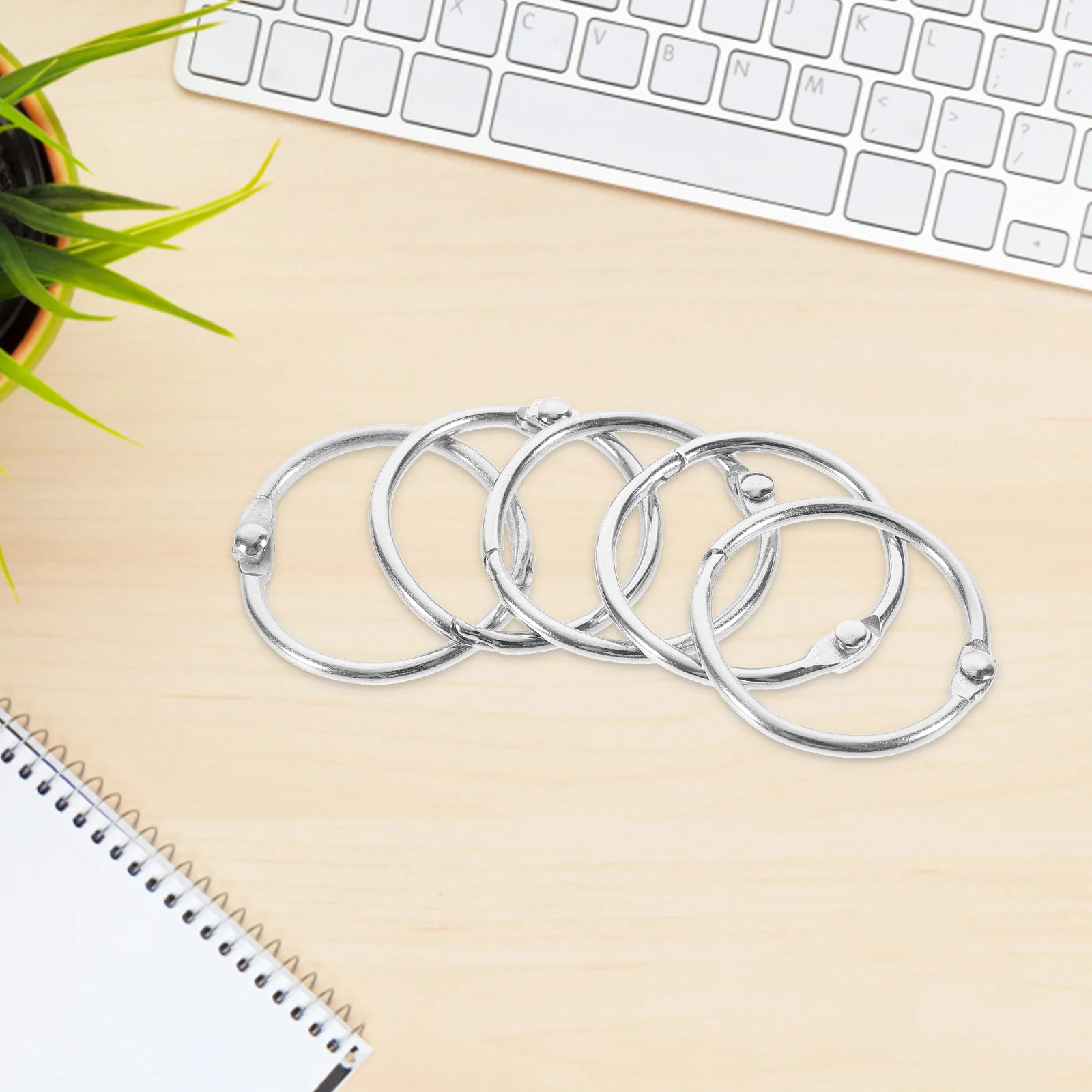 20Pcs Loose Leaf Binder Rings Metal Book Rings for DIY Flash Card Organizer Keychains Book Ring Ring Binders Office Supplies