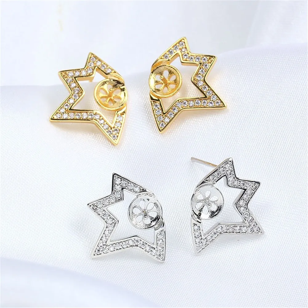 14K Gold Plated Brass Metal Post Earring Studs Stud Earrings Posts For DIY Pearl  Earring Making Accessories