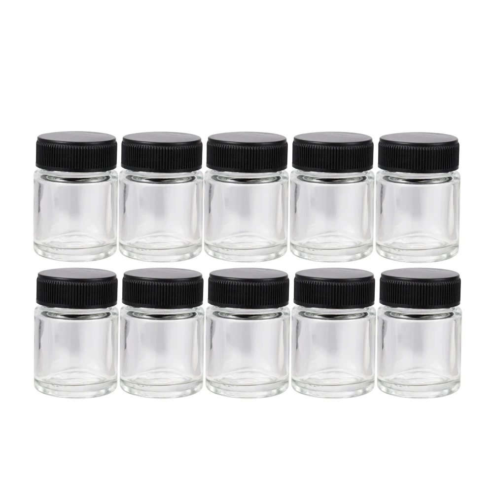 OPHIR 10pcs/lot Container Bottles 22cc Airbrush Glass Bottles (paint cup) Crystal Clear Spare Bottle Airbrush Accesory_AC015-10x