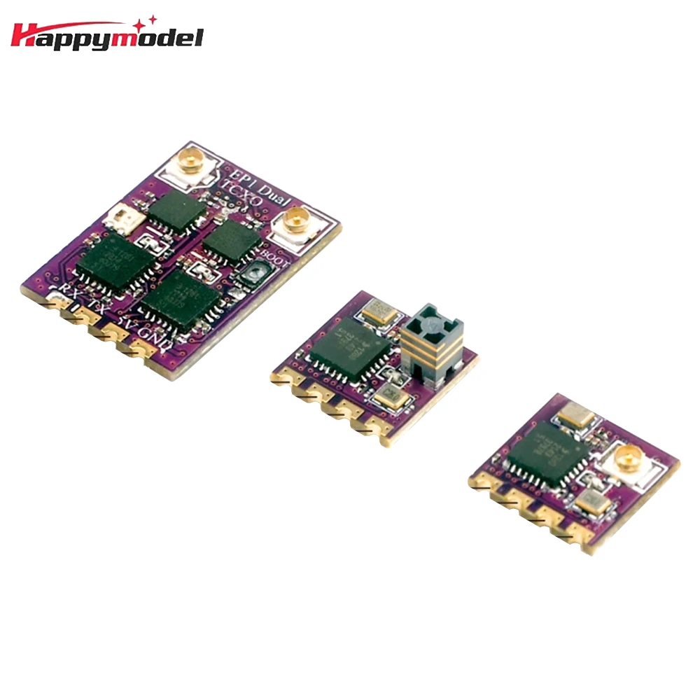 長い範囲のhappymodelレシーバーfpvフリースタイルドローン、mcu expresss、elrs tcxo、ep1 ep2 ep1デュアルism 2.4ghz、esp8285