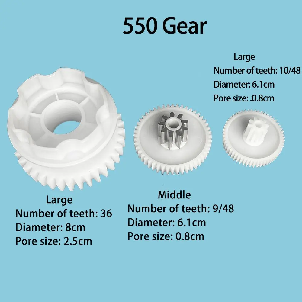 RS540 RS550 XX WSJ WW Children's Electric Ride on Toy Car Vehicle Motor Gearbox Large Medium Small Gears Plastic Gear Metal Gear