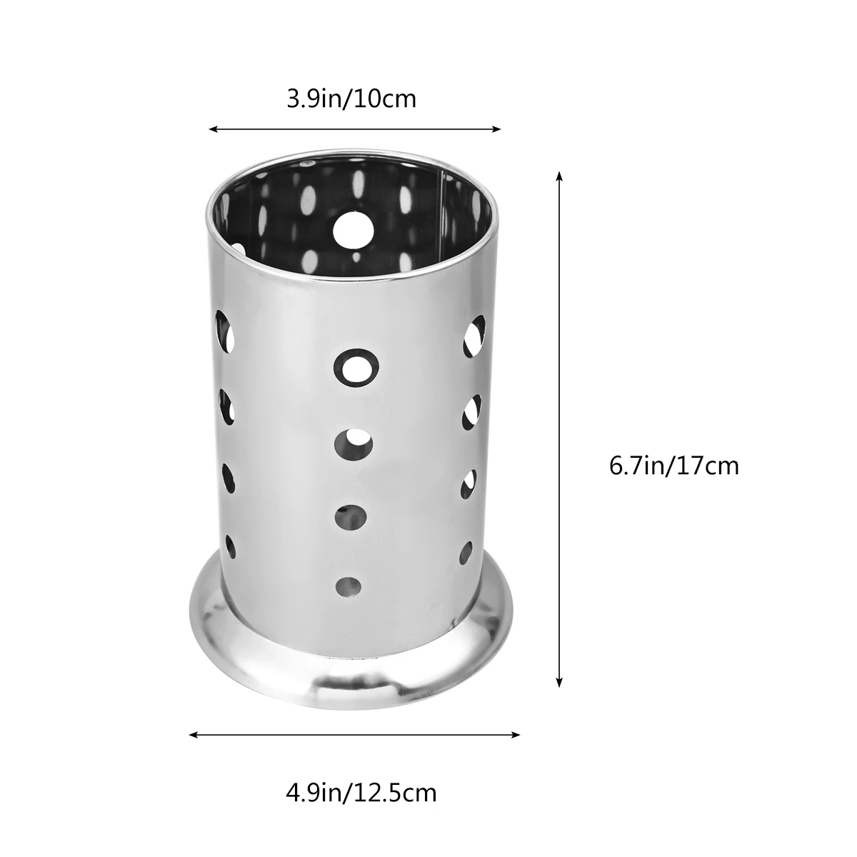 

Round Hole Chopstick Holder Stainless Steel Utensil Organizer Rack Drain Holes Cooking Tool Storage Container Sleek