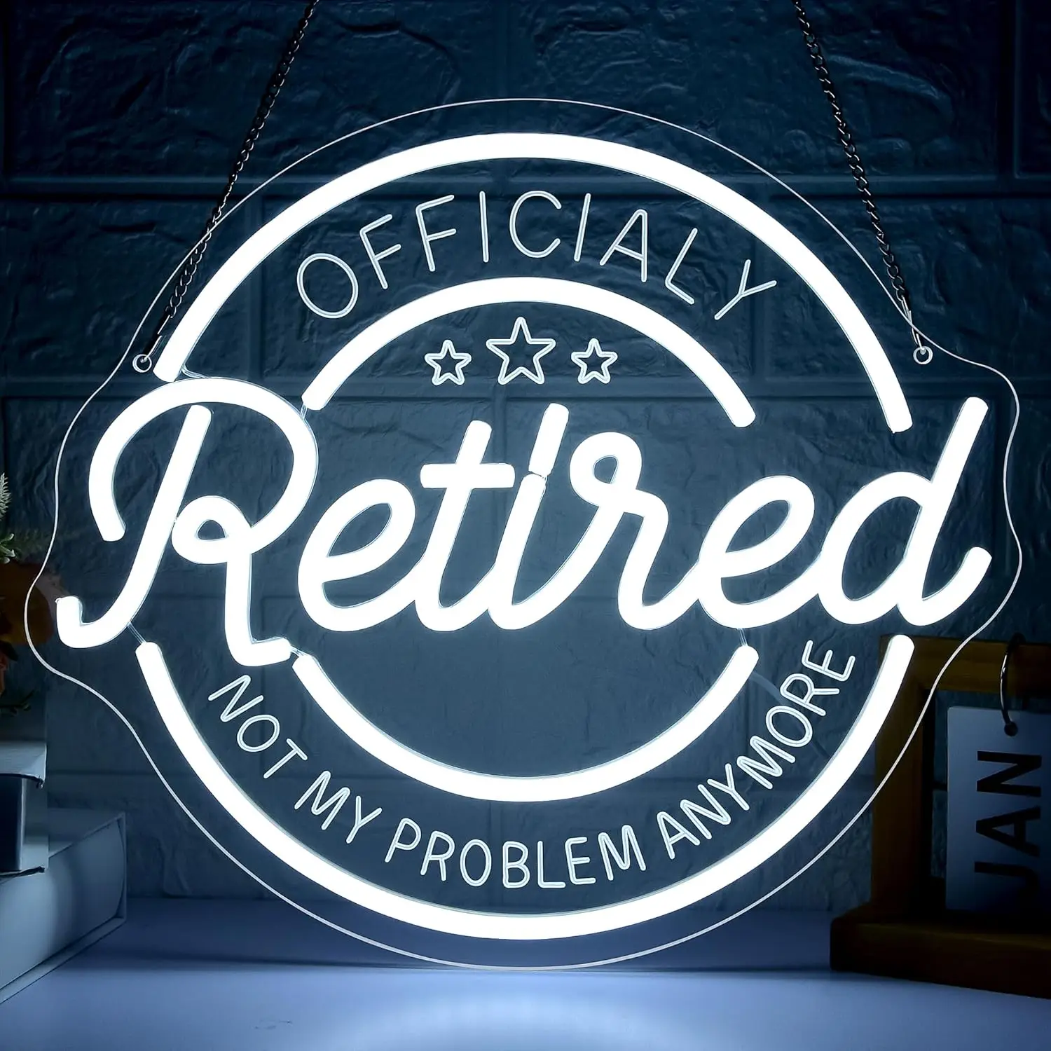 

Retired Neon Sign USB Dimmable Happy Funny Retirement LED Light for Bar Office Garage Bedroom Decoration personnalisé Gift