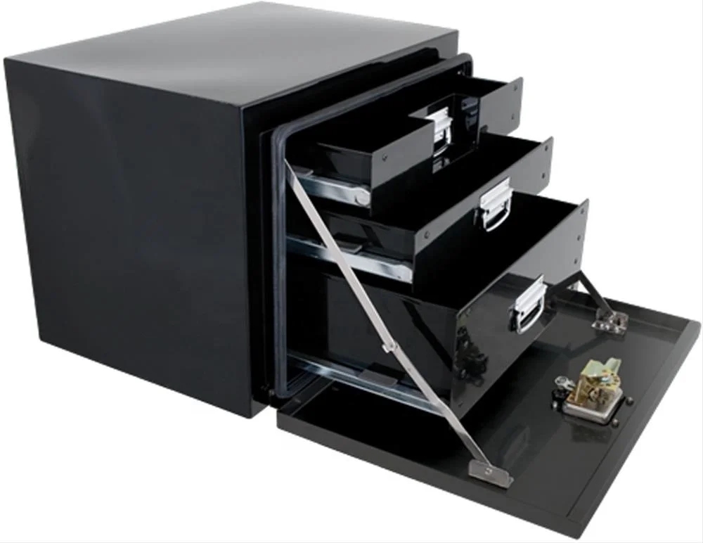 

Aluminum Tool Coated Toolbox with Black Stainless Steel T-Lock