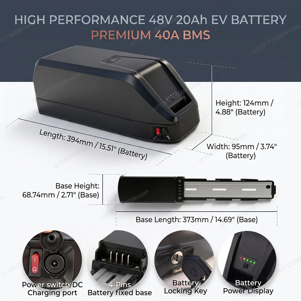 48V 36V 20Ah Hailong Electric Bicycle Battery Pack for Duotts C29 S26 for OneSport OT15 250W-1800W Motor Li-ion E-Bike Batteries