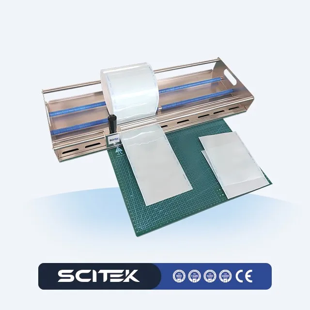 60-220 °C Economic Manual Sealing Machine Longer Pressing Handle Overheating protection 280 mm Max. Sealing Width for Lab