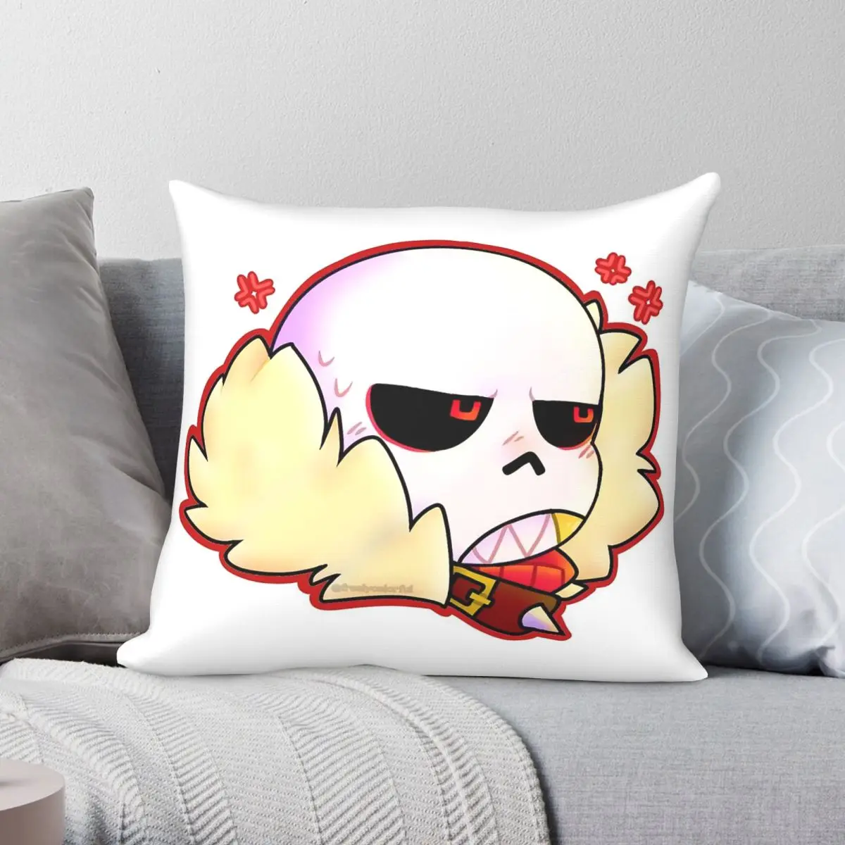 Undertale Underfell Sans Square Pillowcase Polyester Linen Velvet Creative Zip Decorative Home Cushion Case