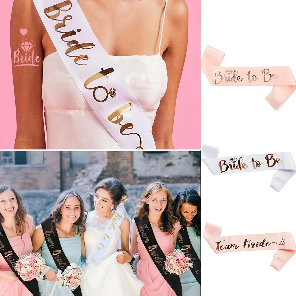 

Bride To Be Satin Sash in Rose Gold Great for Hen Dos Bridal Showers Wedding Party Accessories.