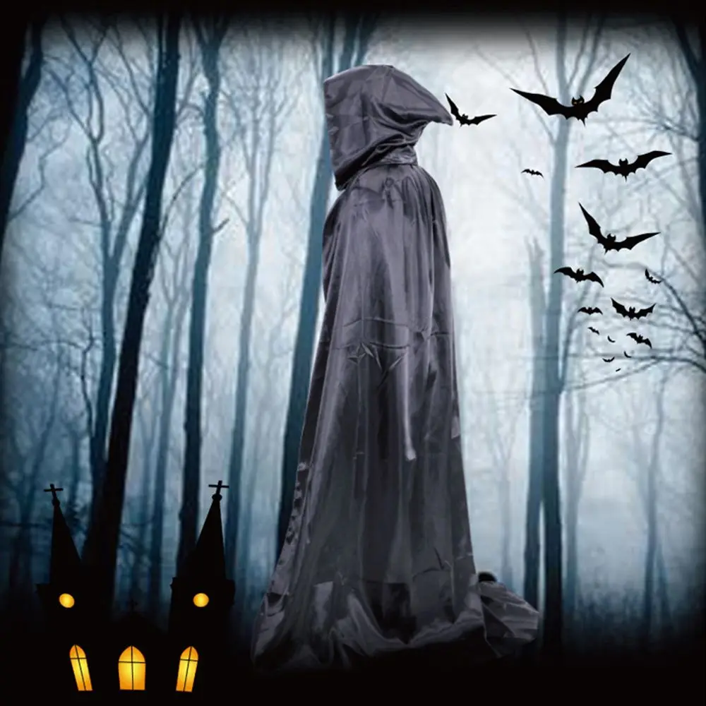 

Nightclub Bar Dress Multipurpose Adult Wizard Devil Witch Hooded Cloak Grim Reaper Cloak Robes Party Coat