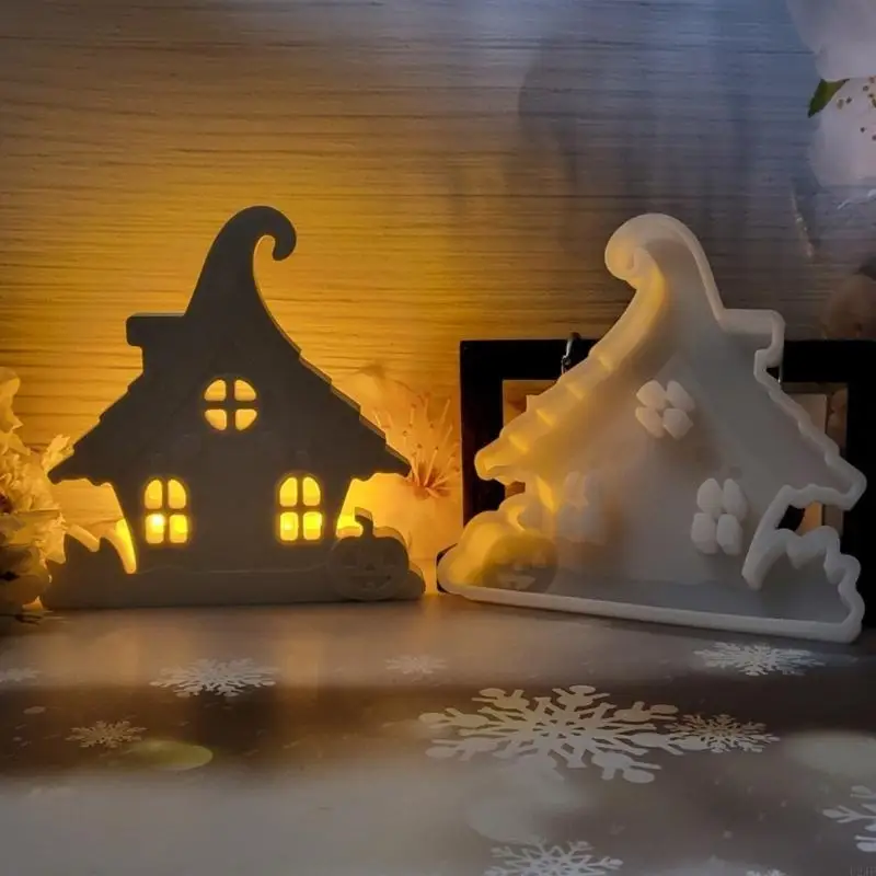 

Хэллоуин тыква пауки форма для дома прочная силиконовая форма для DIY цементный гипс Хэллоуин украшения в форме дома