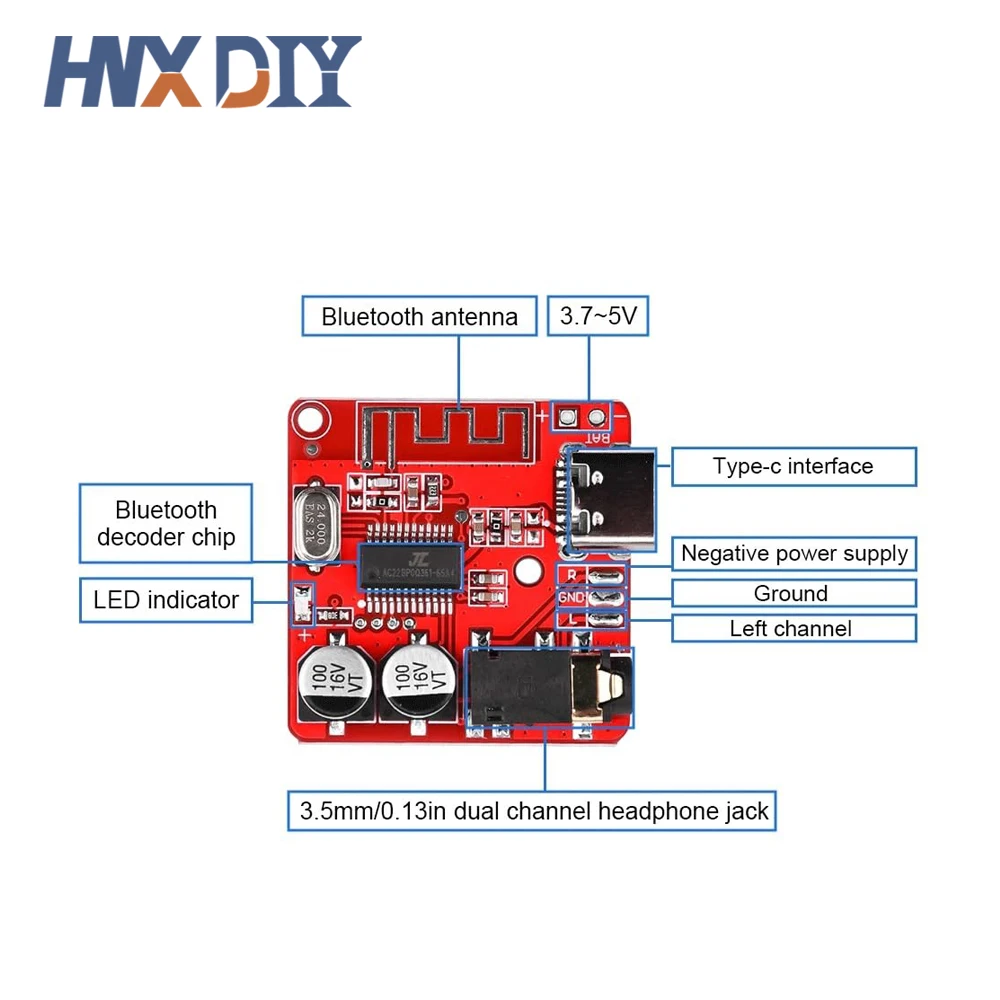 1-10 sztuk płyta odbiornika audio Bluetooth Bluetooth 5.0MP3 bezstratna płyta dekodera bezprzewodowy moduł muzyczny stereo 3.7-5V XY-BT-Mini