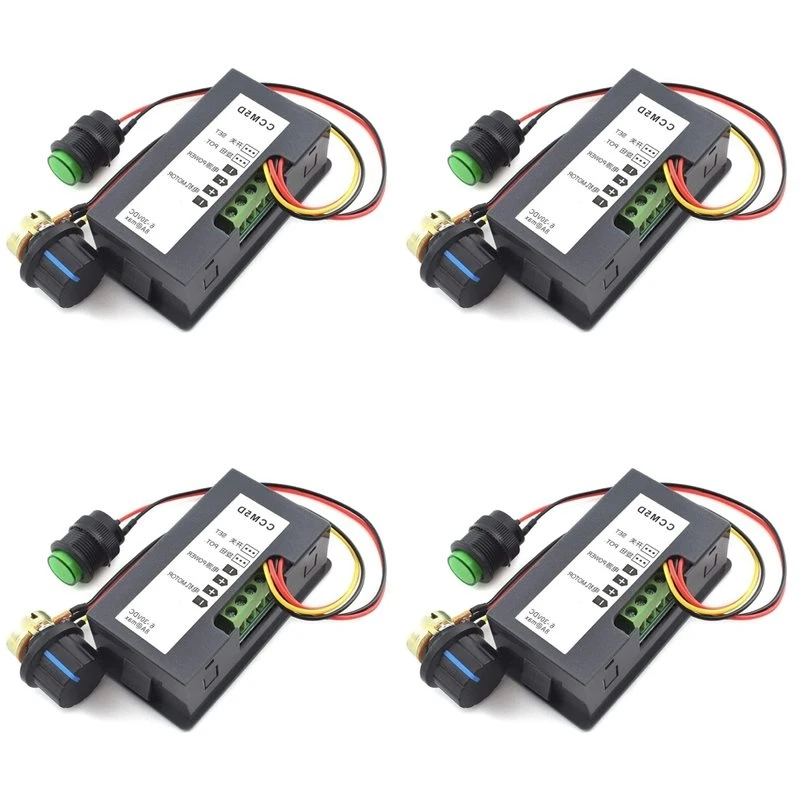 Smart Portable 4X 6V-30V 8A DC Motor Speed Controller 6V 12V 24V PWM Stepless Speed Control Switch Adjustable Driver Regulator