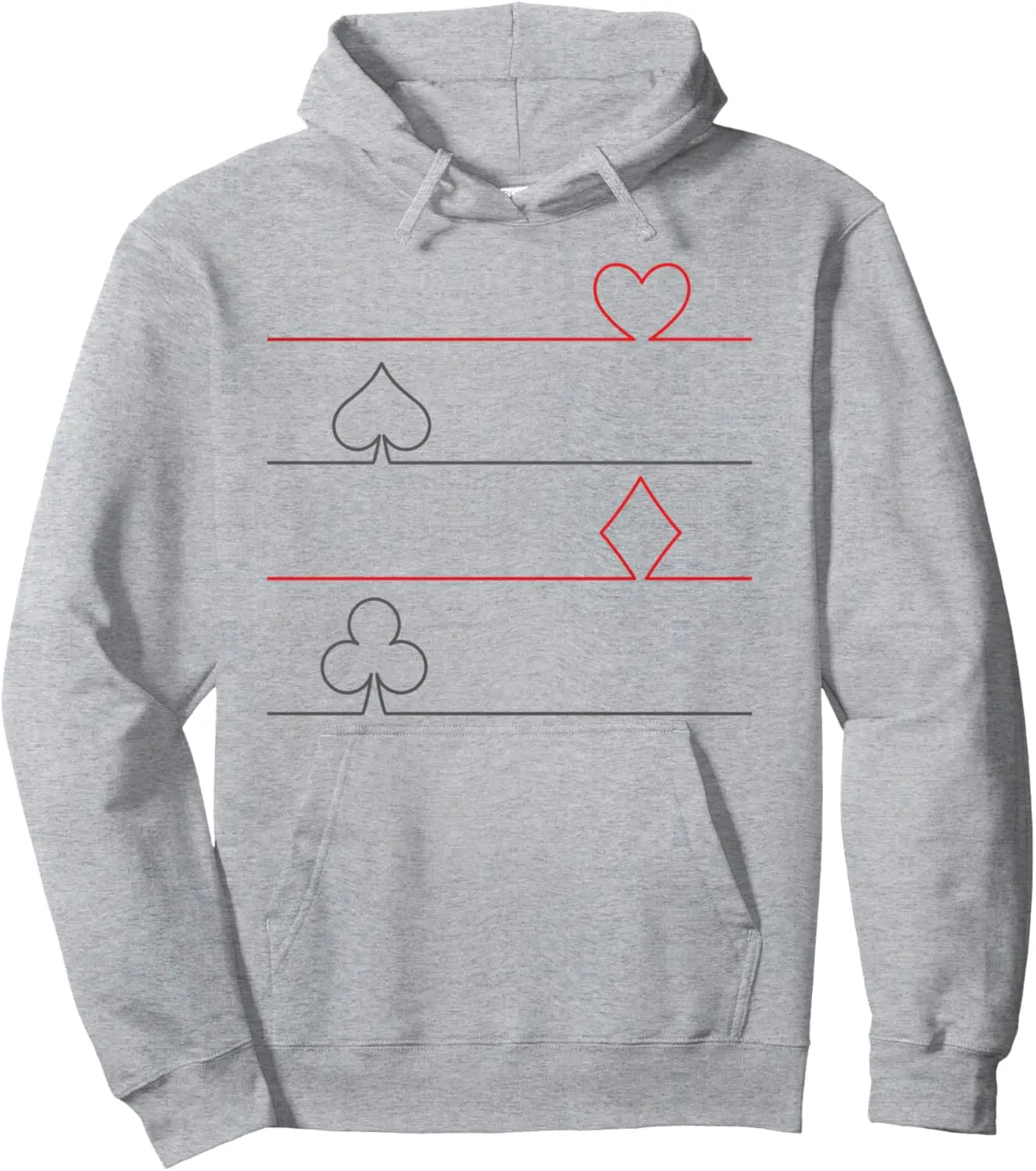 Poker Cards Hearts, Spades, Club Pullover Hoodie Print Original Design Gifts Hoodie Women Mens Hoodie Funny Tops