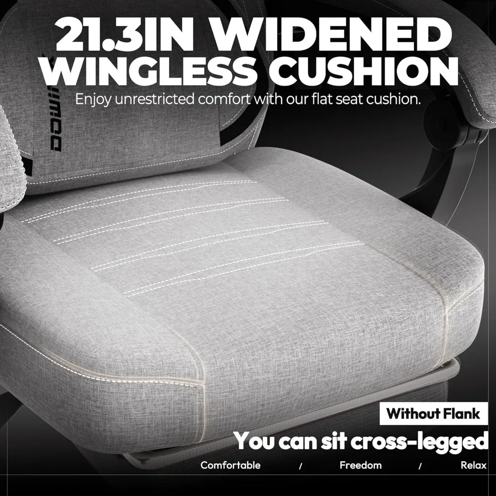 كرسي ألعاب مع مسند للقدمين للكبيرة والطويلة، دعم قطني مريح، كرسي كمبيوتر واسع الظهر للمستخدمين الثقيلين، مثالي لـ Com #6