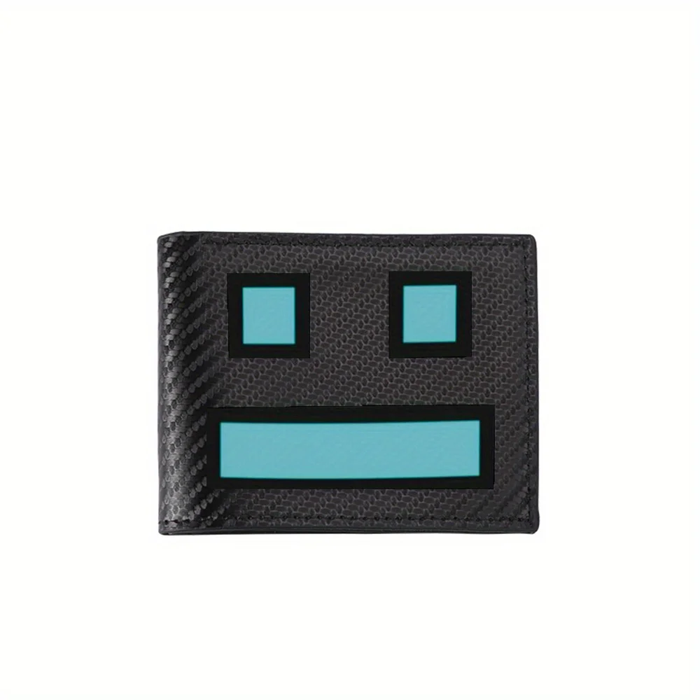 Geometric shape block face blue squares Men's Wallets Simple Business Modern Stylish Printing Design Gifts For Father Boyfriend
