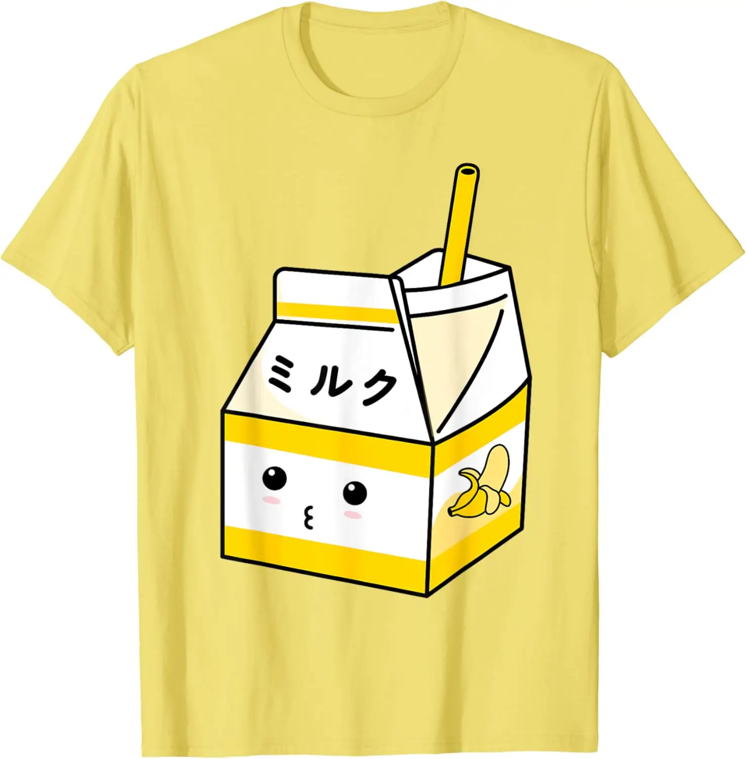 Cute Banana Milk Shake Kawaii Japanese Anime Fan Gift Yellow T-Shirt 100% Cotton Streetwear High Quality