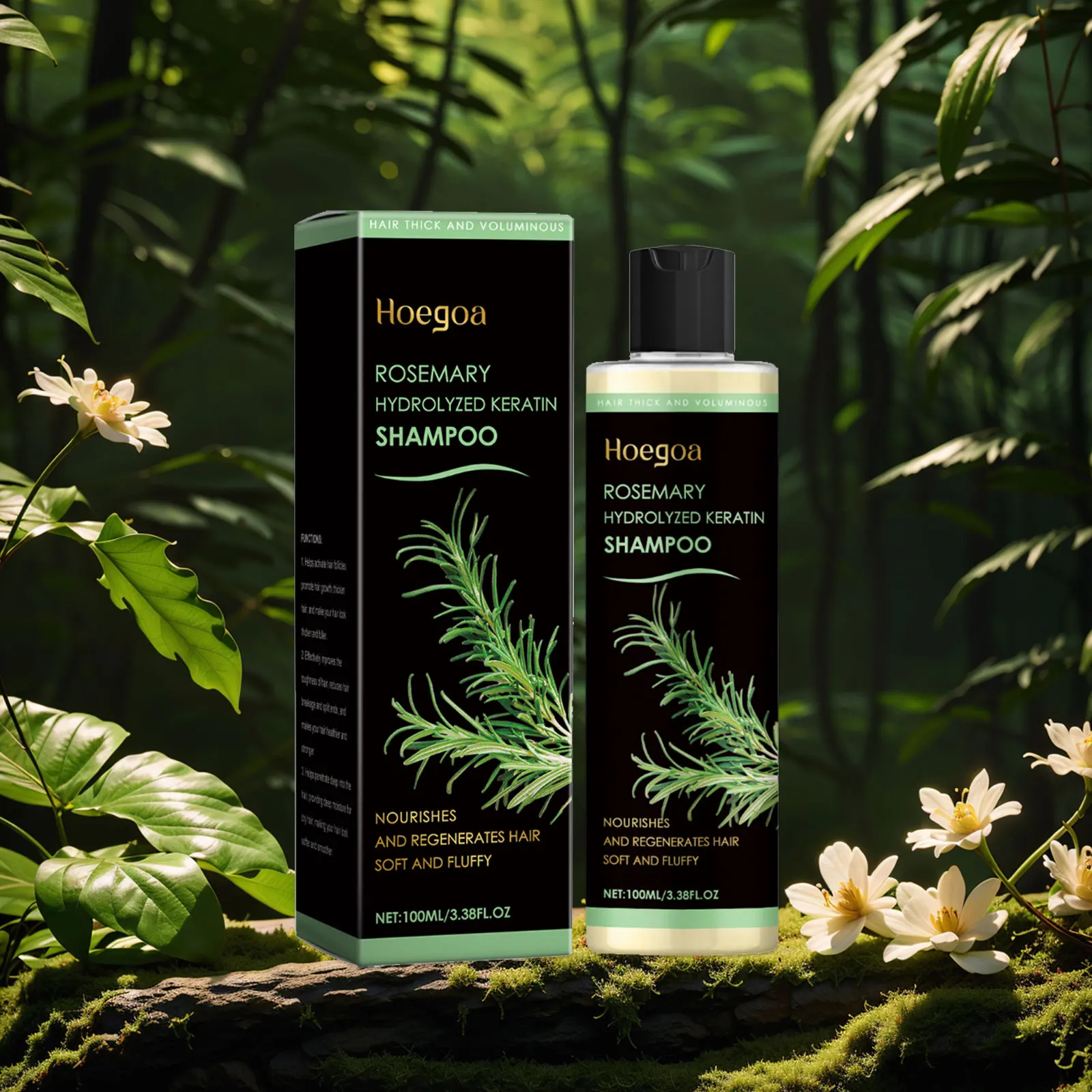 

Rosemary Hydrolyzed Keratin Shampoo Repair Dry Damaged Frizzy Cleansing Strengthen Moisturizing Scalp Root Hair Regrowth Shampoo