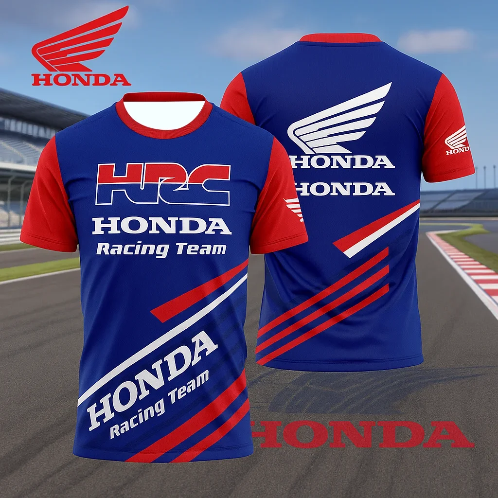 

Мужская футболка Honda большого размера для езды на мотоцикле, дышащая быстросохнущая сетчатая футболка, летняя городская велосипедная футболка для езды на мотоцикле