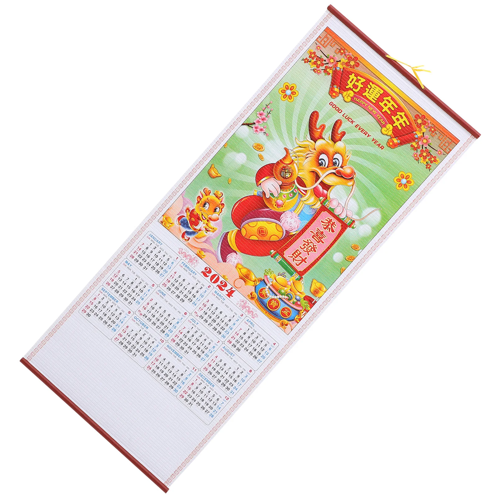 

Лунный календарь на 2024 год Дракона, утолщенный подвесной настенный календарь для домашнего офиса, общежития, прозрачный печатный ежемесячный планировщик
