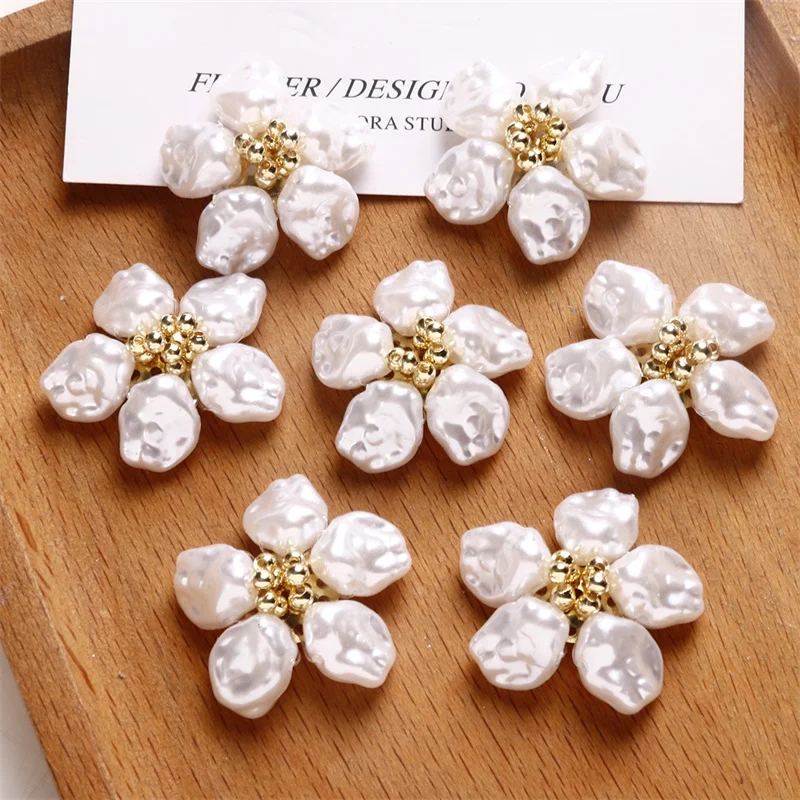 Min order 30pcs/lot 29mm  color acrylic beads decoration handmade flowers shape beads diy jewelry garment hair accessory