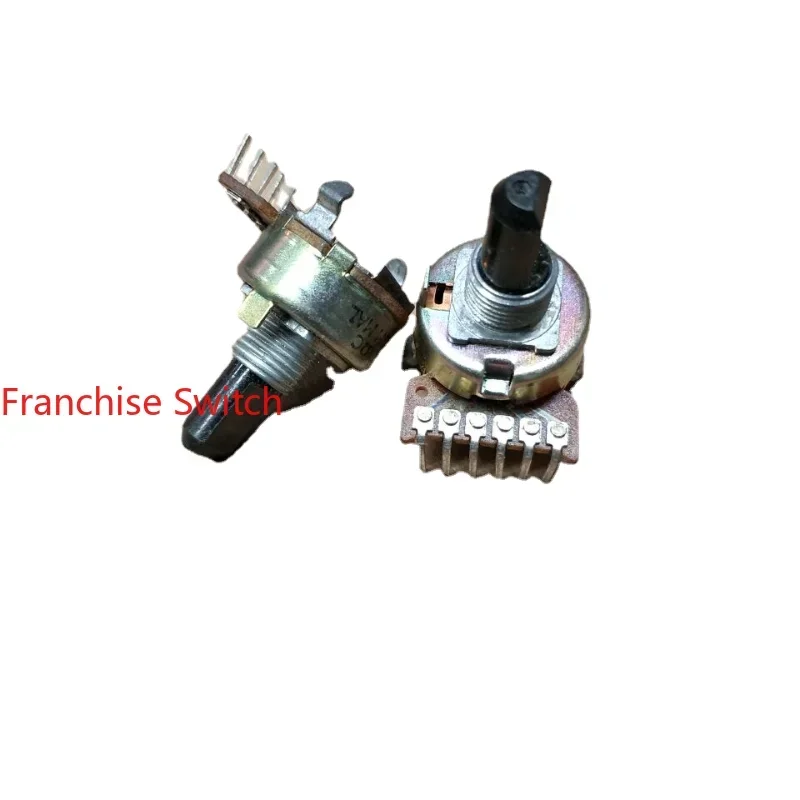 10PCS 16 Type Potentiometer Single Row Six Pin Duplex 100KB Shaft Length 15MM