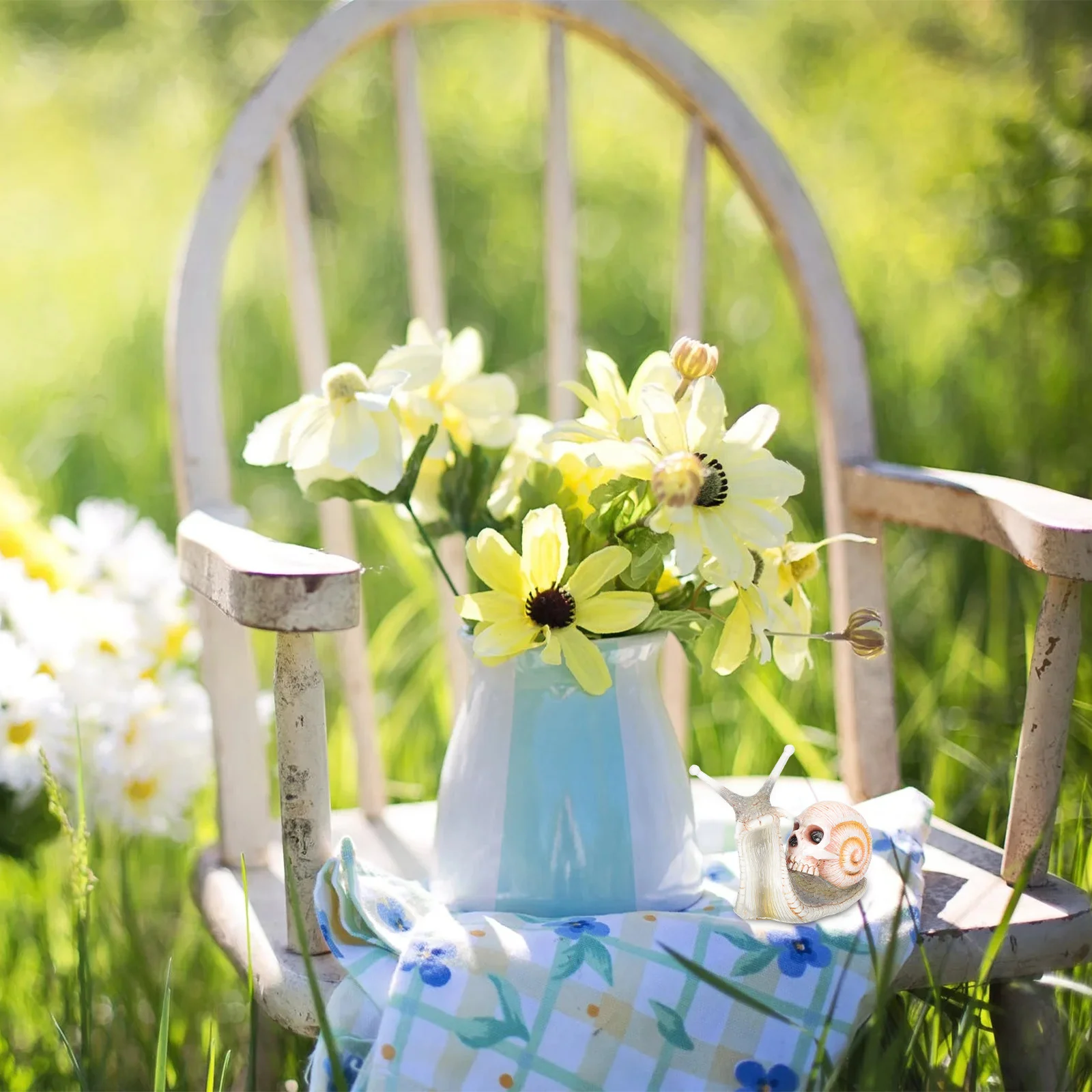 

Skull Snail Resin Ornament Miniature Garden Decoration Outdoor Flowerpot Landscape Accent Micro Landscape Snail