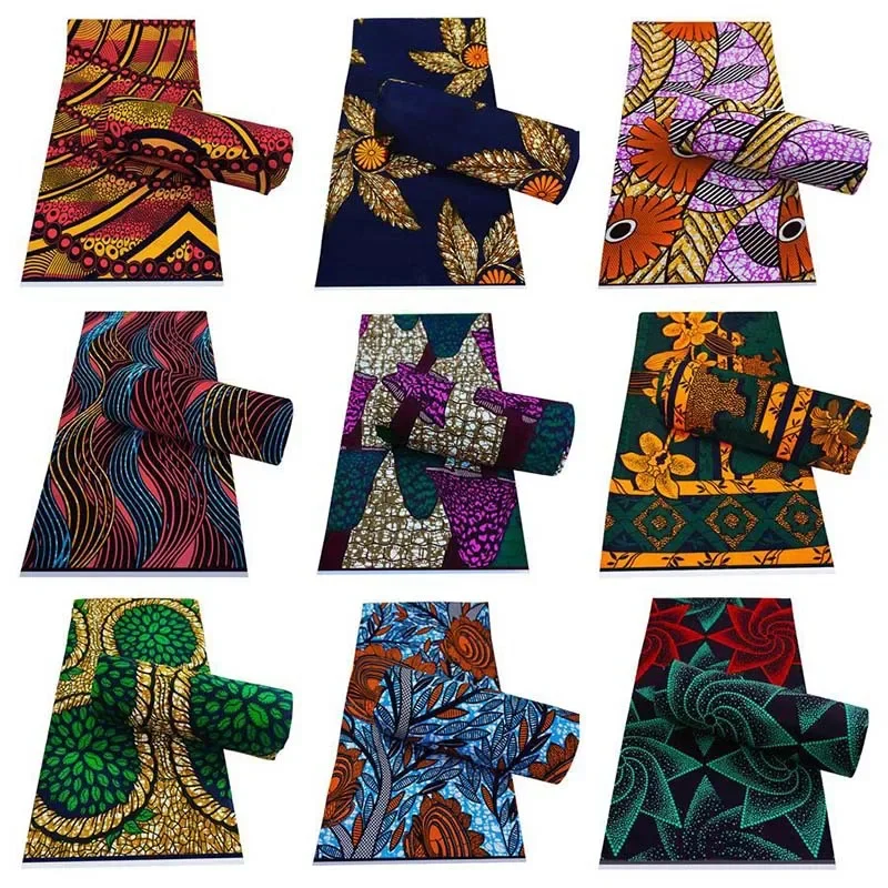 

43 узоры с принтом, 100% хлопчатобумажная ткань в стиле батик, африканский восковой материал для шитья летней одежды «сделай сам», длина 6 ярдов, ширина 115 см, R1117