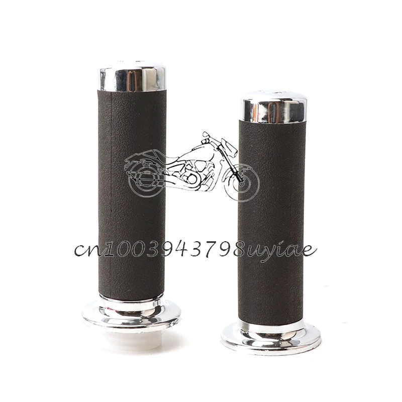 

22mm Motorcycle Handlebar Hand Grips Black and Sliver Rubber Plastic Handle Bar for Honda Yamaha Parts