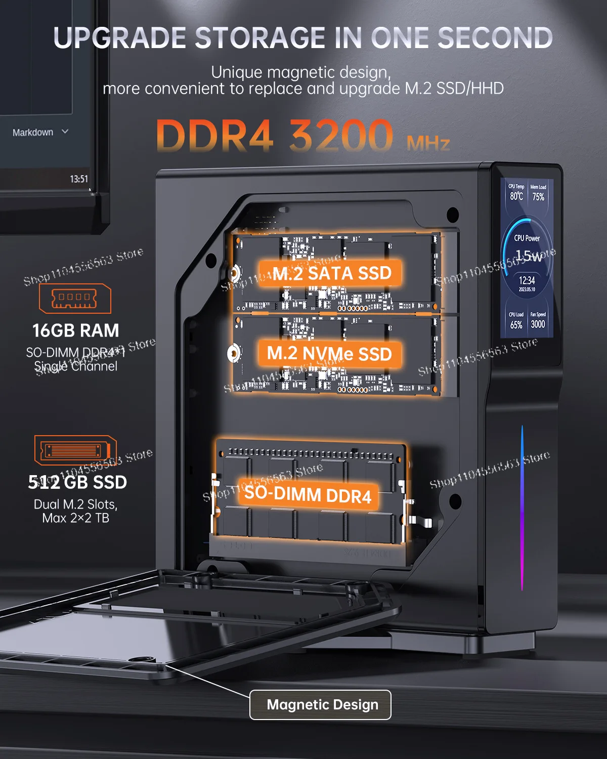 مضيف صغير جديد win11 منفذ شبكة مزدوج DDR4 كمبيوتر منزلي للمكتب
