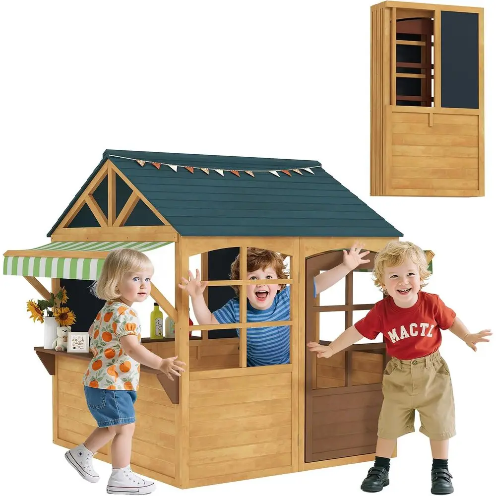 Qaba oldable Outdoor Playhouse - Qaba Kids Outdoor Playhouse 评论和价格