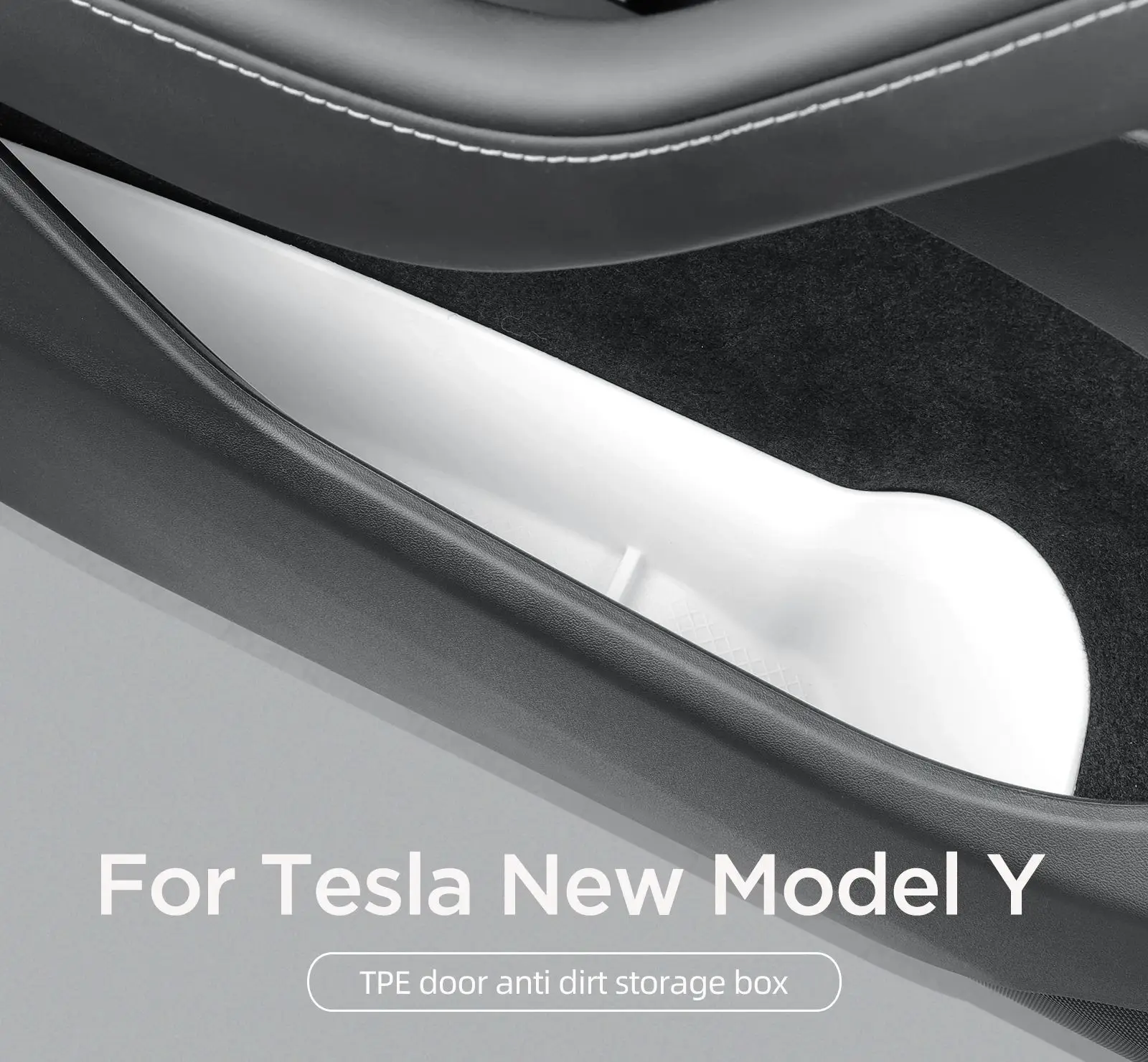 

for Tesla Model Y 2024 Car Door Side Storage Box Front Rear Door Handle Storage Tray Container Organizer Accessories