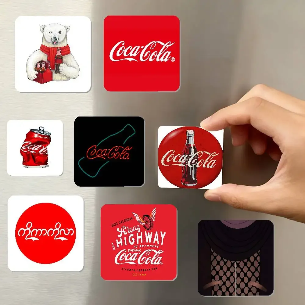 Pegatinas cuadradas con imán para refrigerador C-Coca-Colas: se pueden utilizar para personalizar la decoración del hogar y son recuerdos o regalos ideales.