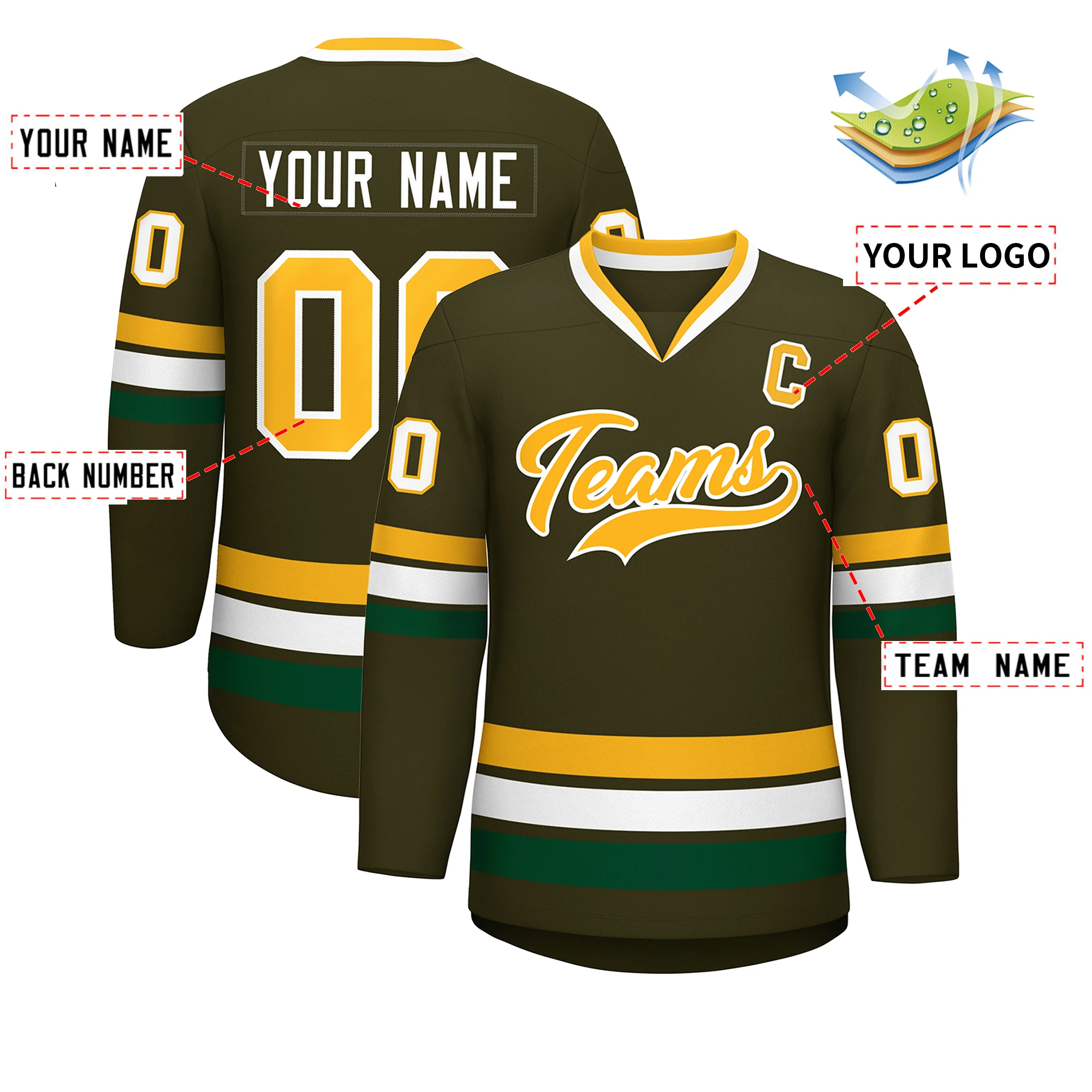 Customized Ice Hockey Jersey Stitched Name Numbers Design Your Own Printed Competition Training Jerseys S-XXL