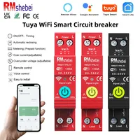 RMshebei TUYA WIFI Smart Circuit Breaker With Metering 1P 63A Rail DIN for Smart Home wireless Remote Control Switch For App