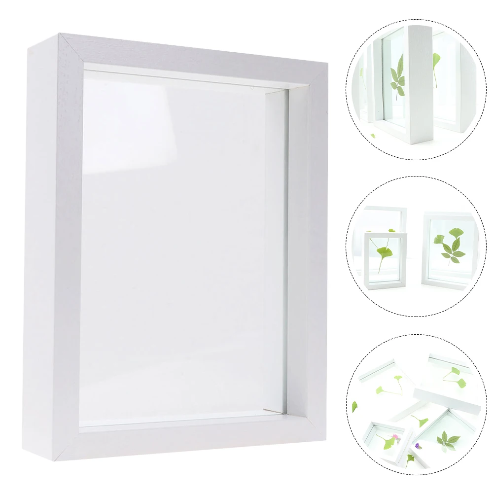 Glass Plant Specimen Frame Wooden Diy Display Box For Dried Flowers Butterflies Desktop Craft Decoration Simple Style