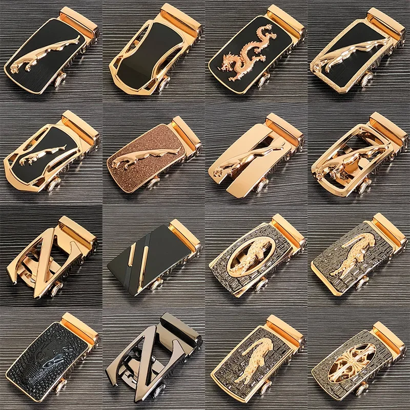 Moda lüks Glod alaşım otomatik Pu kemer tokaları erkek leatherbelts kemerler erkekler için pantolon 3.5cm cırcır aksesuarları