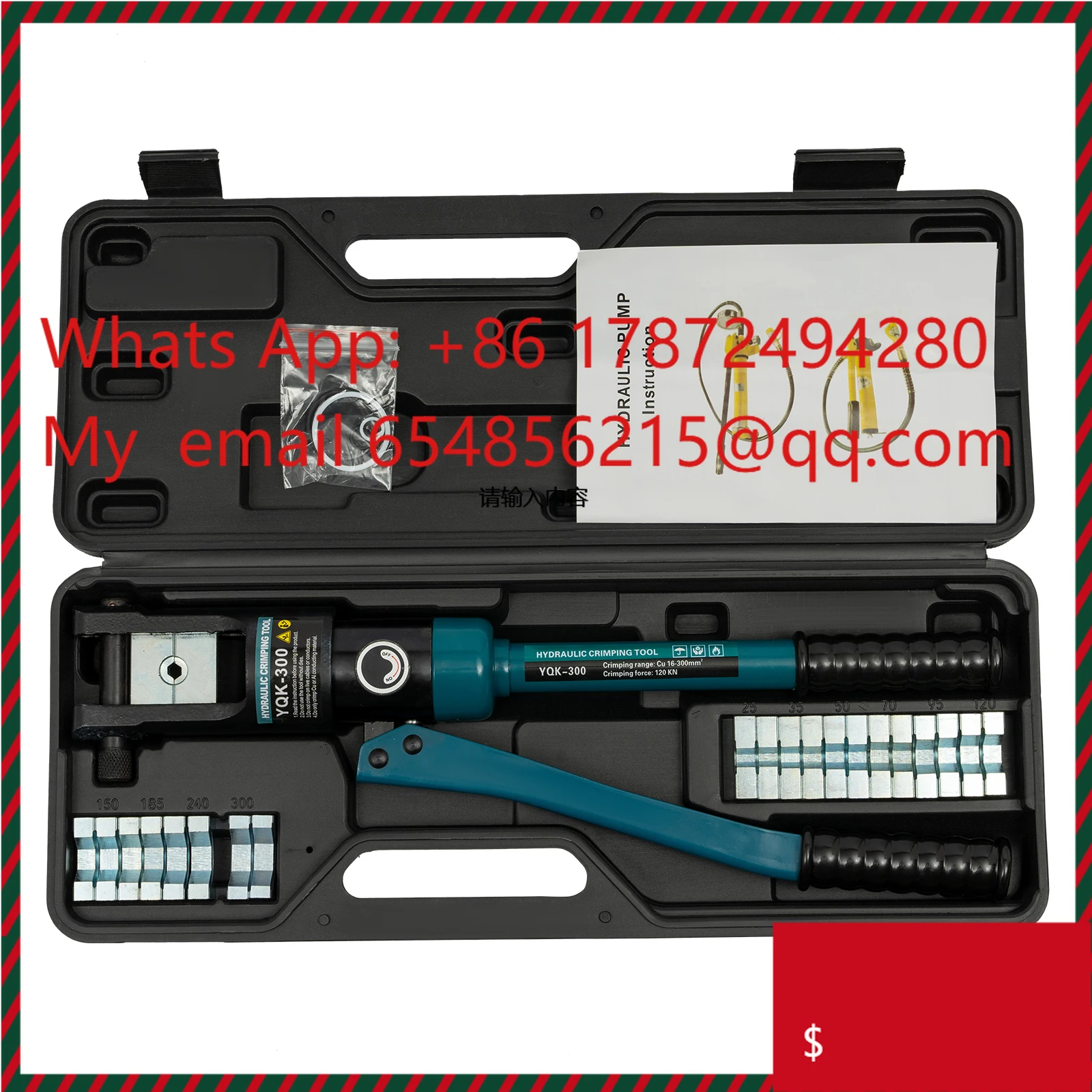 Manual Hydraulic Clamp Forceps Crimping Tool Hand Operated Iron Plier with Plastic Rubber Grip Anti-Rust for Industrial Use